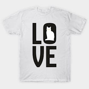 LOVE WHITE CAT T-Shirt